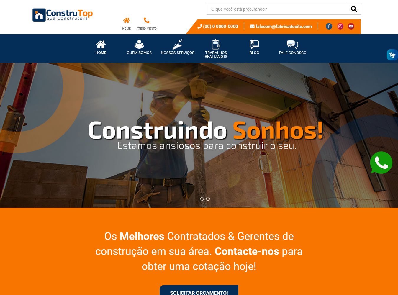Script Site Pronto para Construtora em PHP com Painel Administrador - Imagem 2